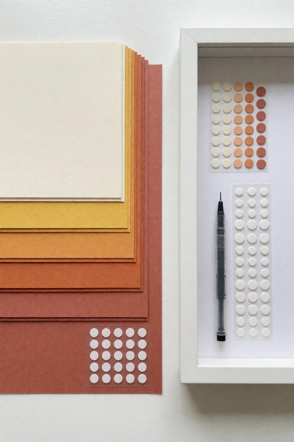 cardstock foam spacers glue pen and shadow box frame for layered svg project