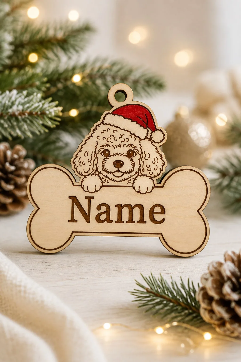 Christmas Dog Bone Ornament Bundle — another view, SVG laser cut file