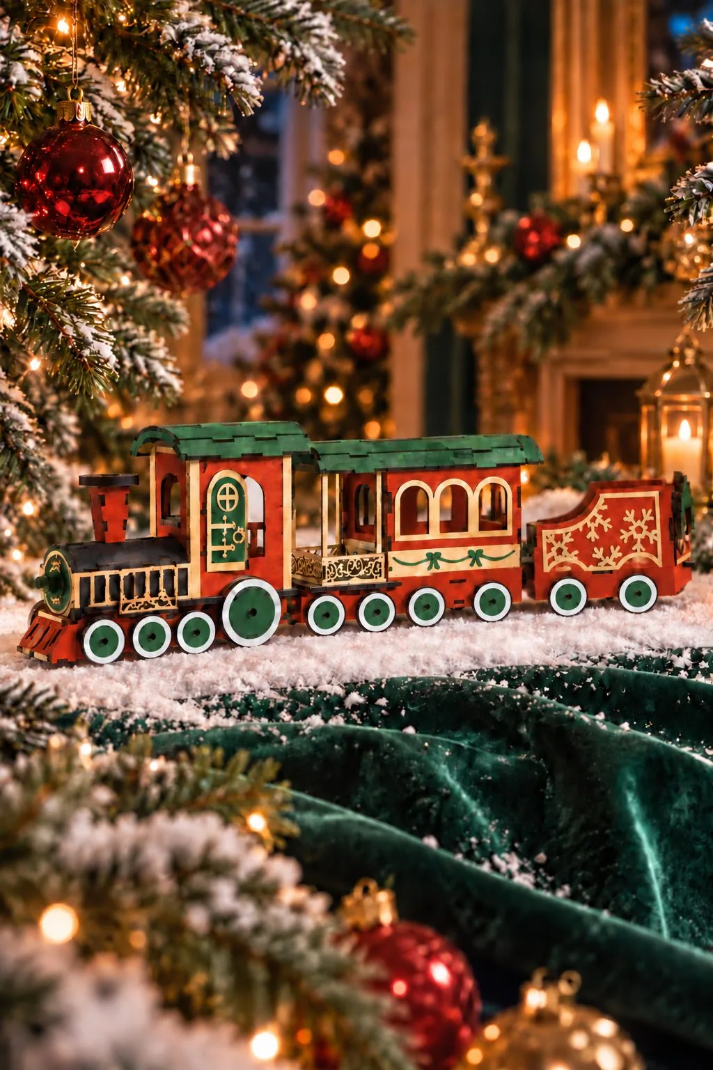 3D Christmas Train Laser Cut Design — SVG laser cut file