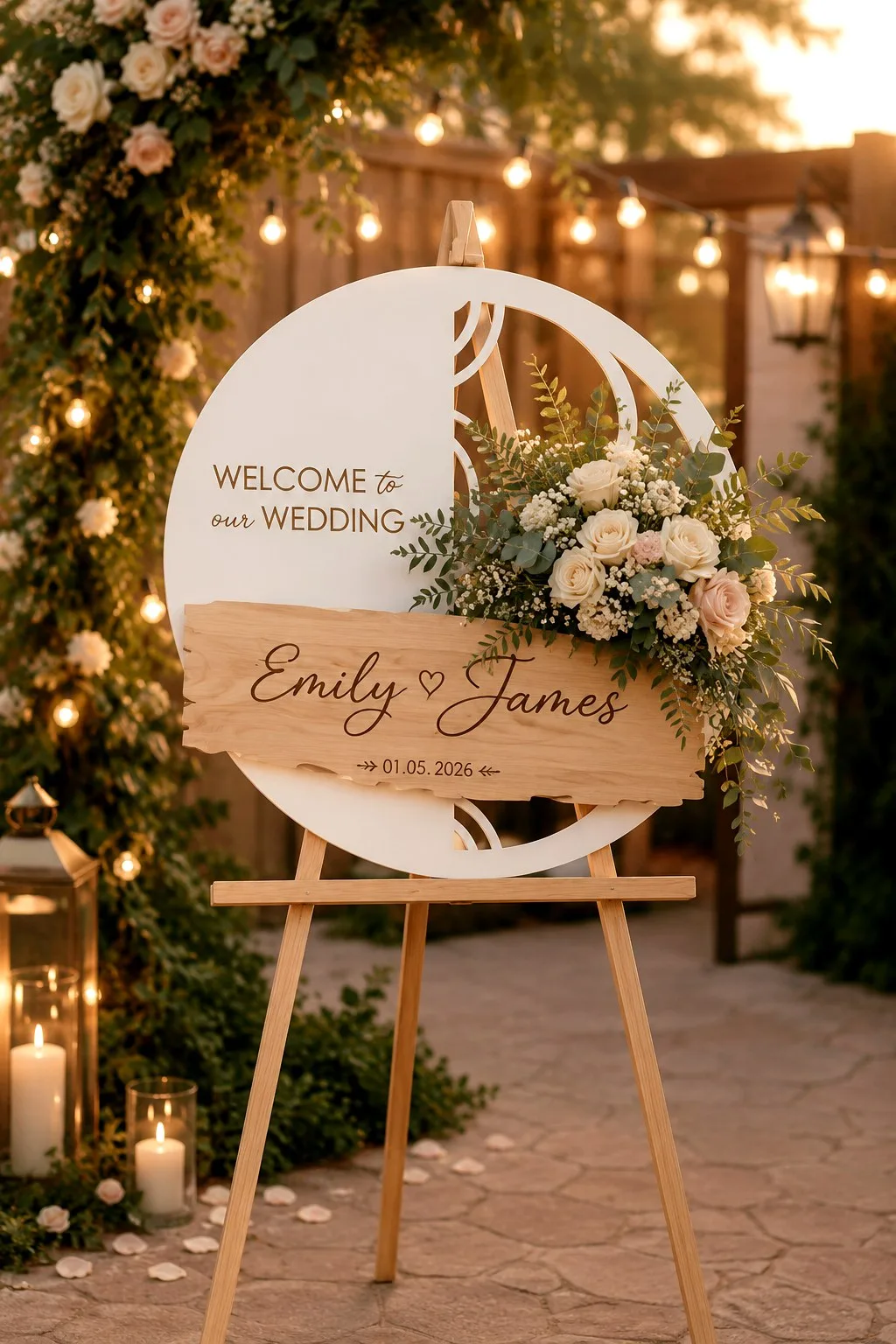 3D Floral Wedding Welcome Signs Bundle — SVG laser cut file