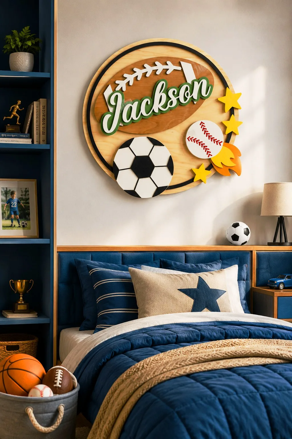 Sports Name Sign for a Kids Room — SVG laser cut file