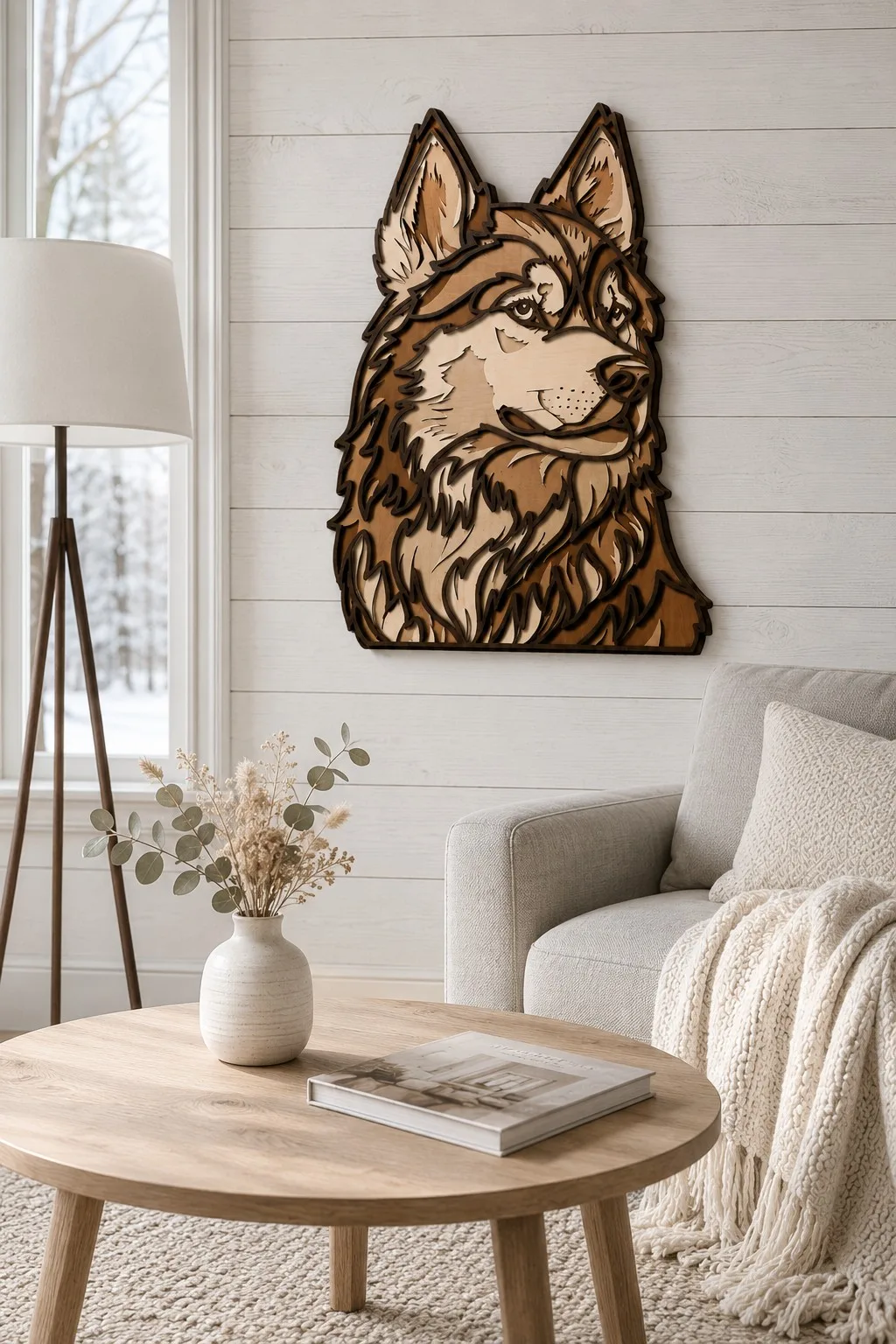 3D Layered Husky Dog Laser Cut File — SVG laser cut file