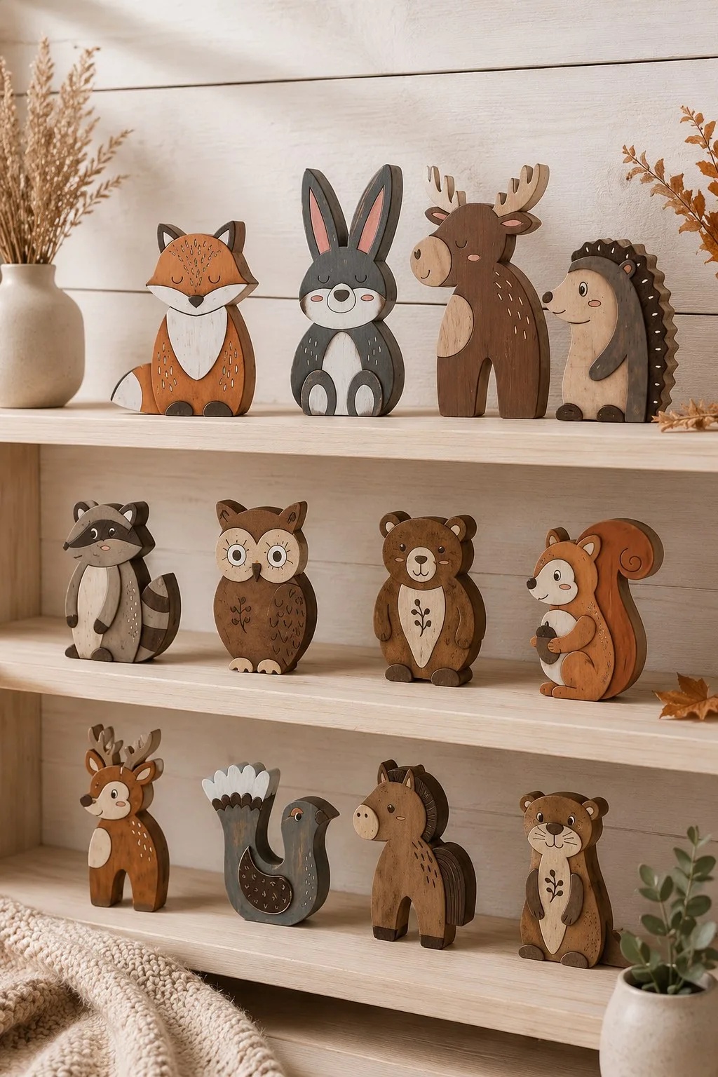 Woodland Animal Figures for a Shelf — SVG laser cut file