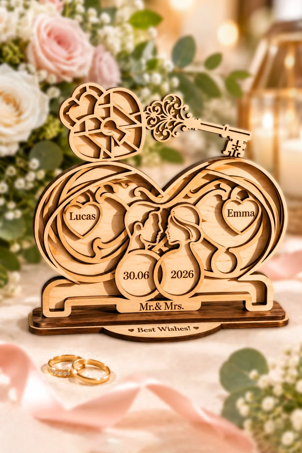 3D Wedding Infinity Sign 4 Layer Design — SVG laser cut file