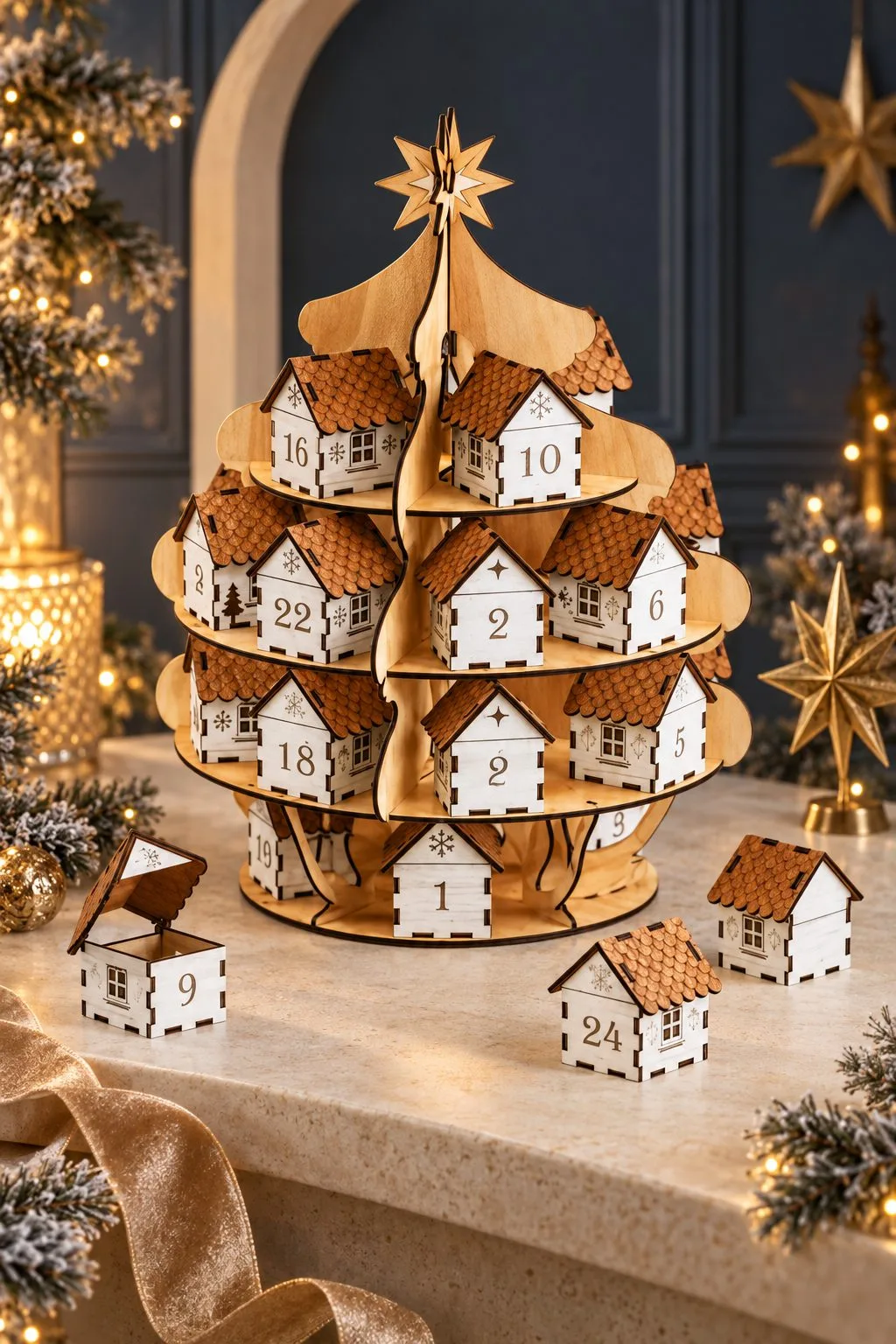 Advent Calendar - Laser Cut - 25 Houses — SVG laser cut file
