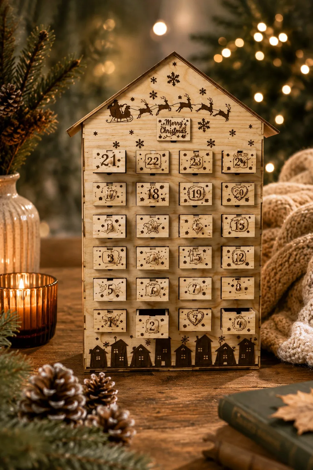 Advent Calendar Laser Cut Wood — SVG laser cut file