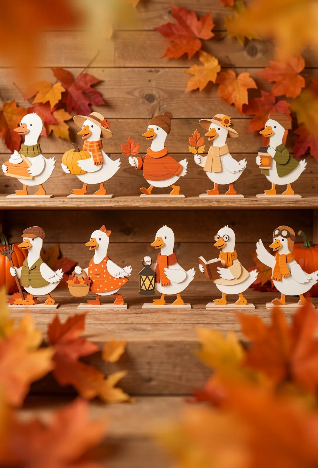 Autumn Goose Family Set — SVG laser cut file