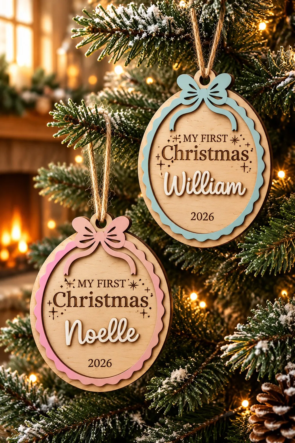 My First Christmas Oval Ornament — SVG laser cut file