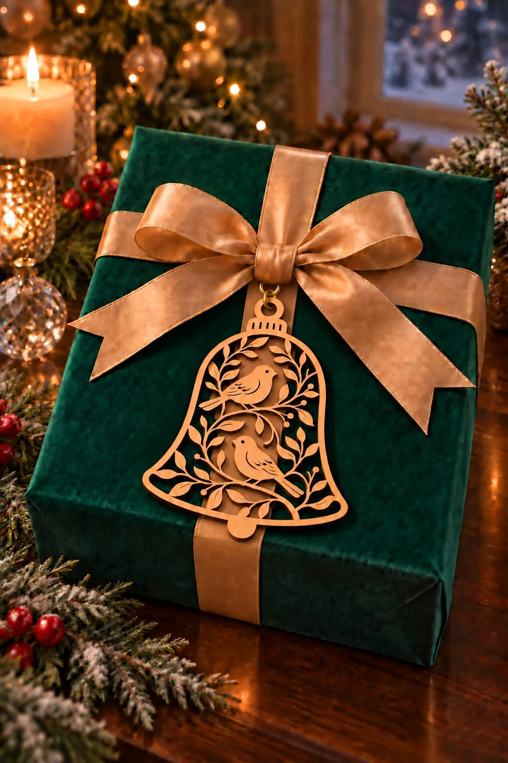 Bird Bell Christmas Ornament — SVG laser cut file