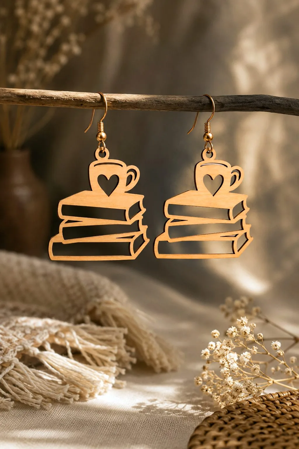 Book Lover Earrings — SVG laser cut file
