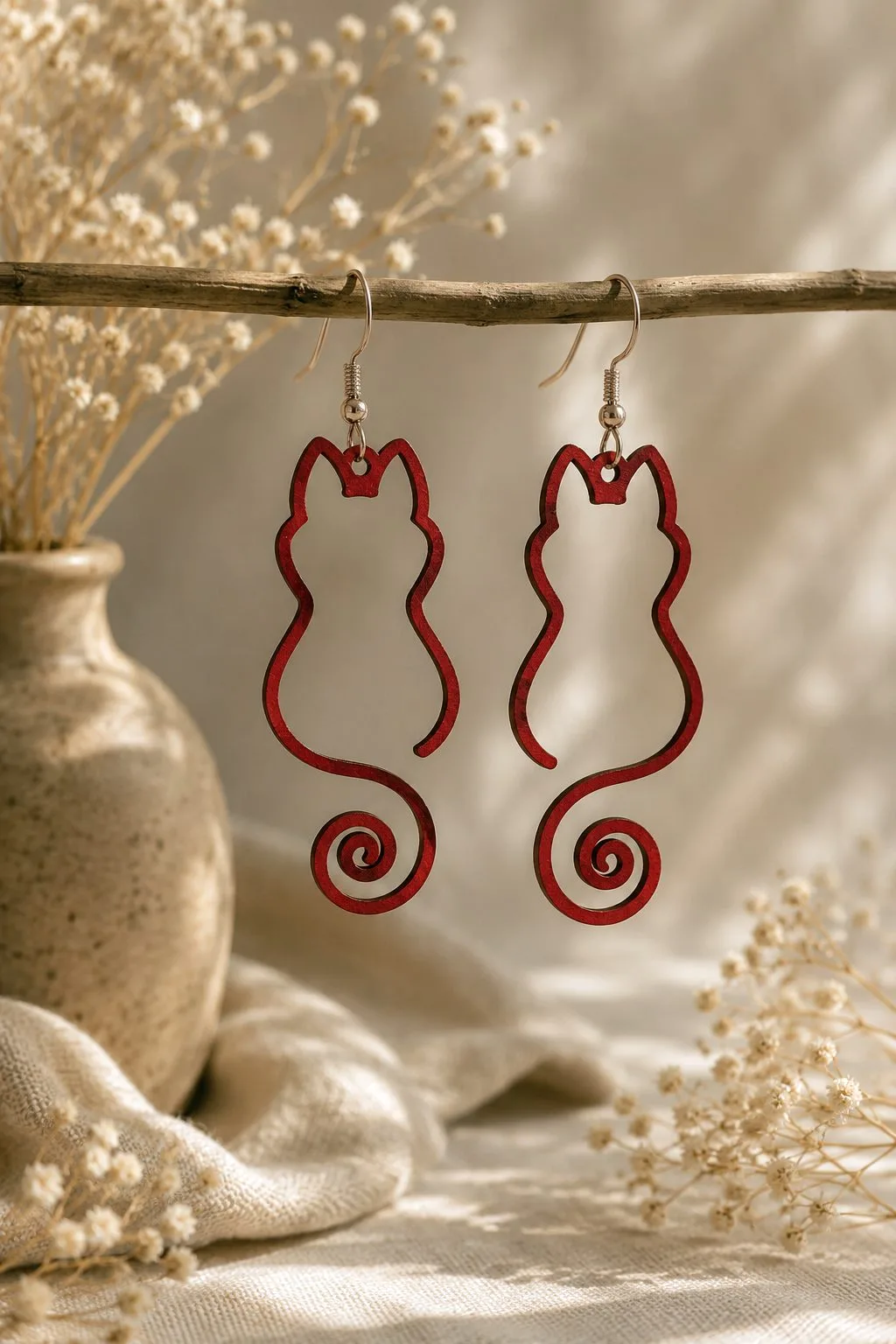 Cat Silhouette Earrings — SVG laser cut file