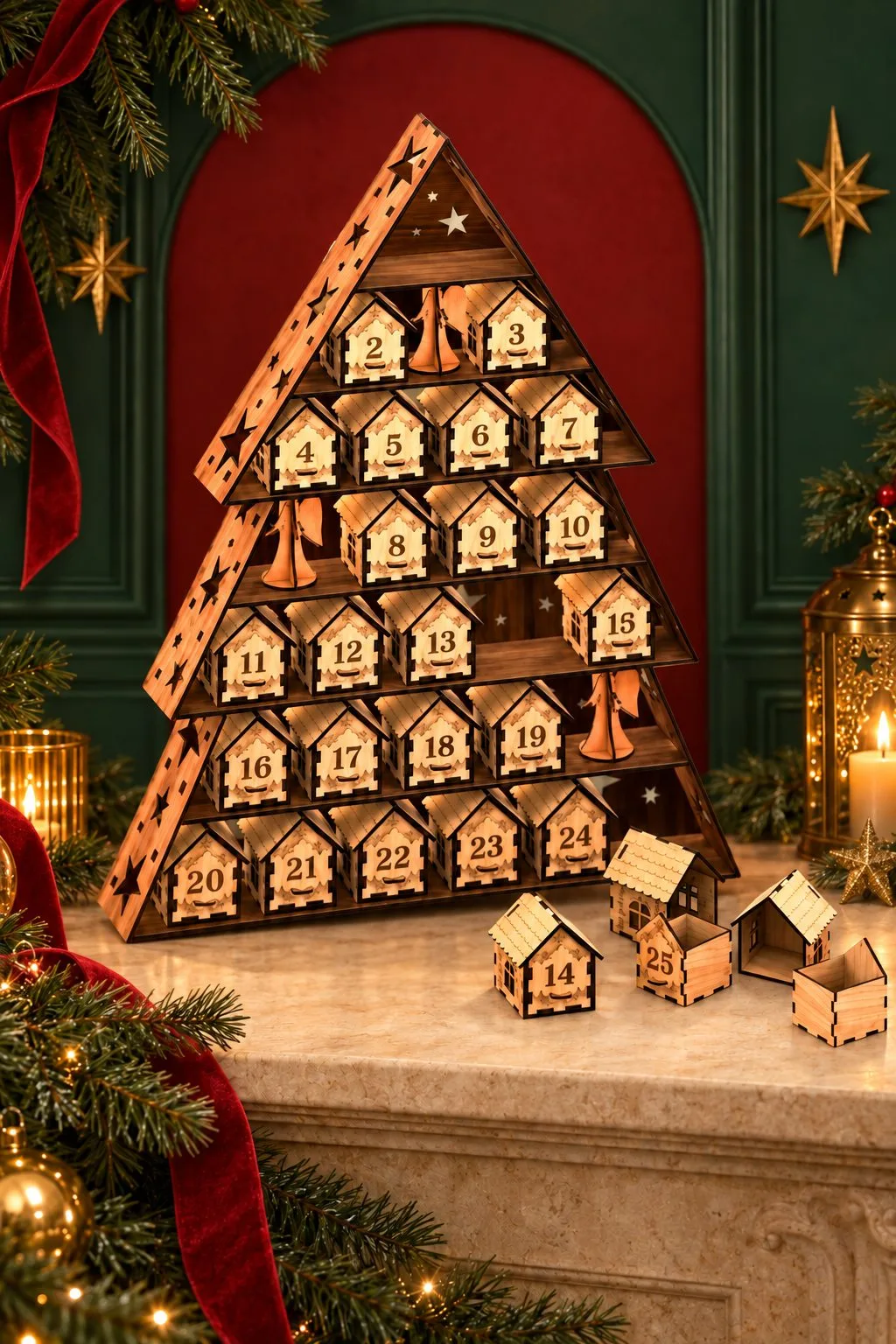 Christmas Advent Calendar Tree — SVG laser cut file