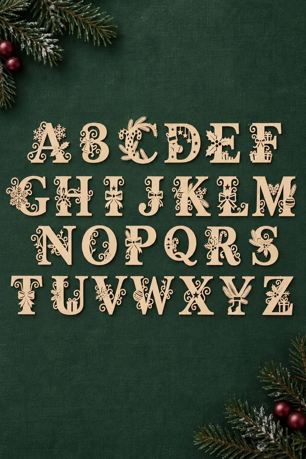 Christmas Alphabet Laser Cut Bundle — SVG laser cut file