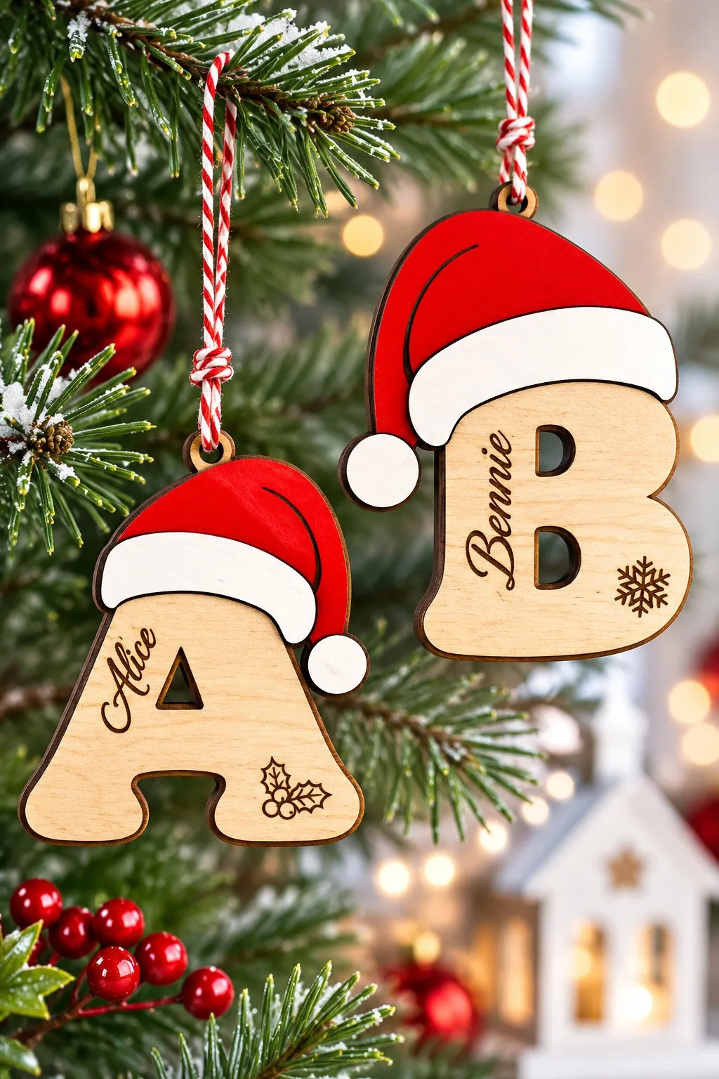 Christmas Alphabet Ornament — SVG laser cut file
