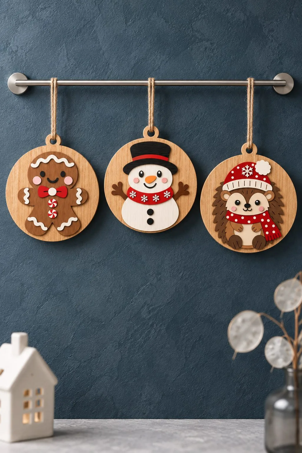 Christmas Animal Wooden Ornaments Bundle — SVG laser cut file