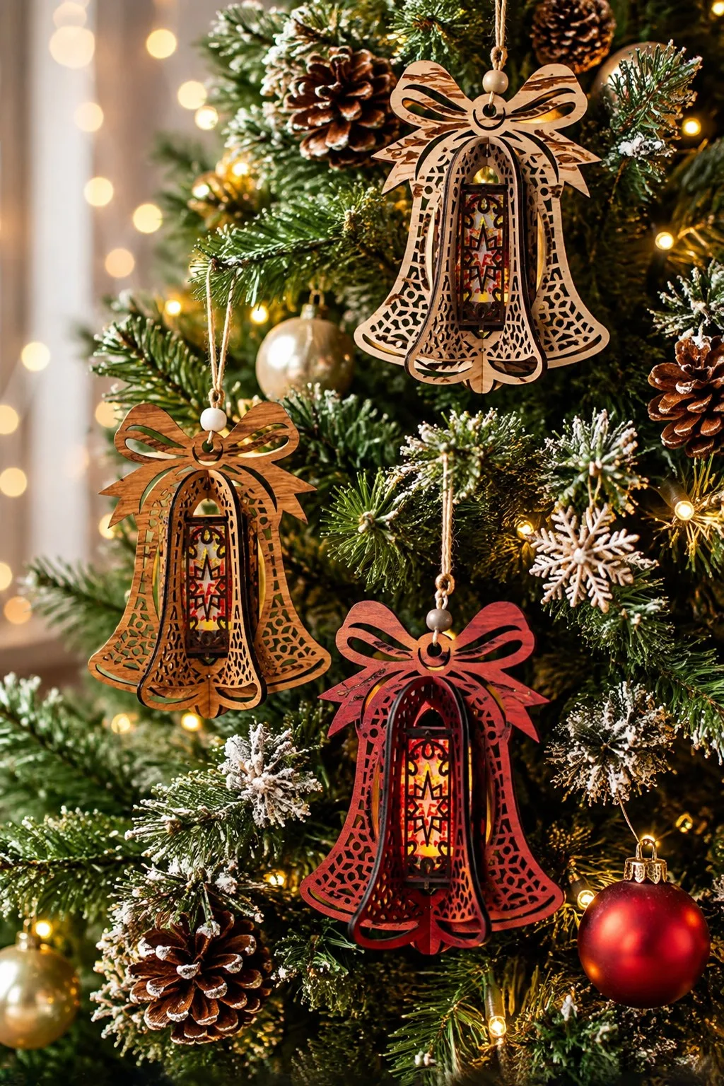 Christmas Bell Ornaments With a Candle Inside — SVG laser cut file