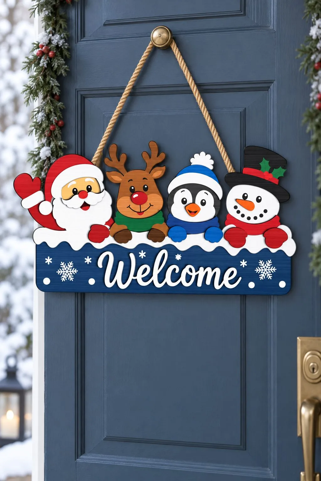 Christmas Door Hanger Laser Cut File — SVG laser cut file