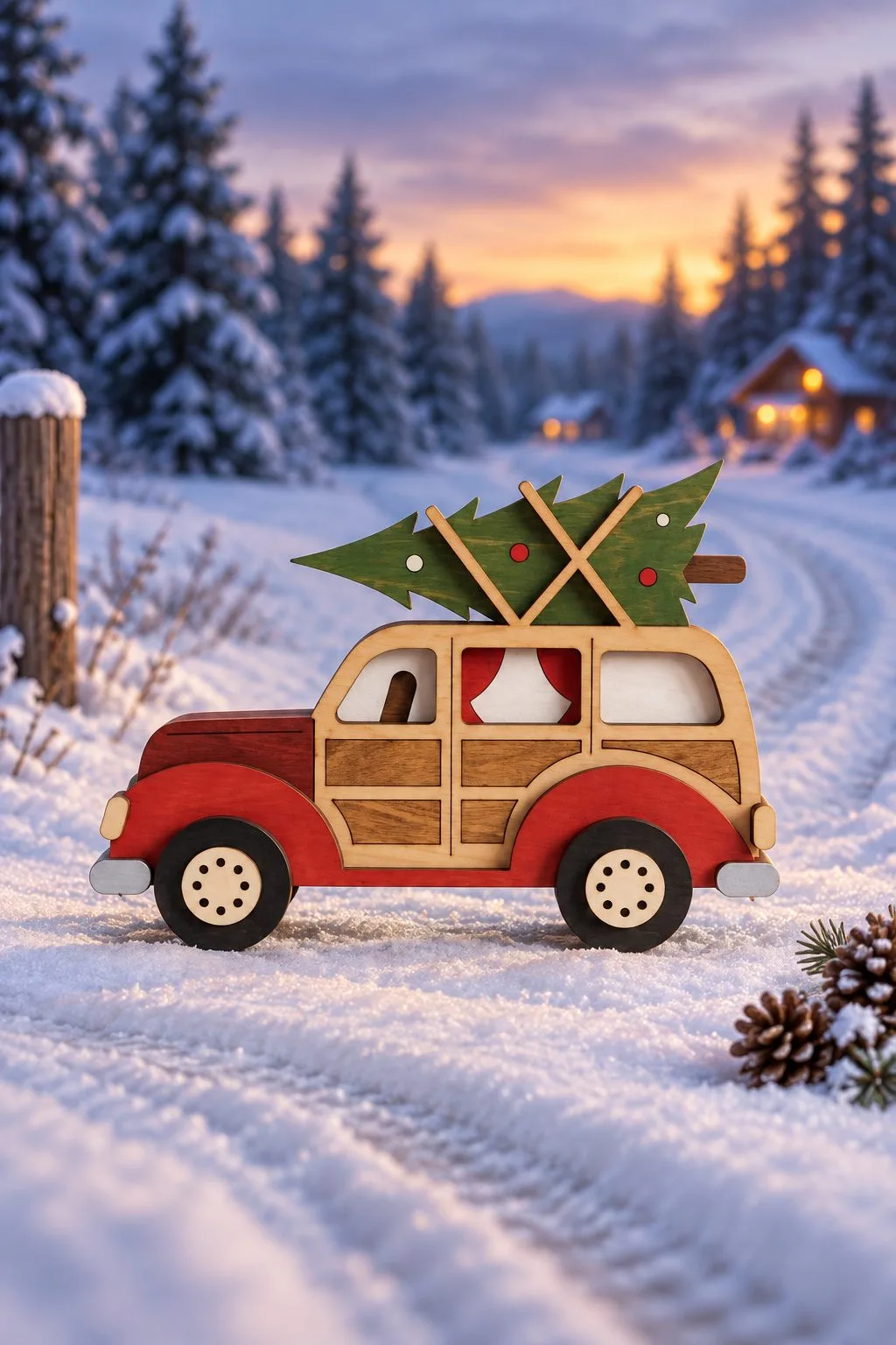 Christmas Layered Car Laser Cut — SVG laser cut file