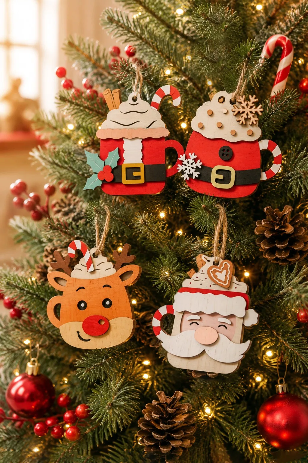 Christmas Mug Ornament Multilayer Laser — SVG laser cut file