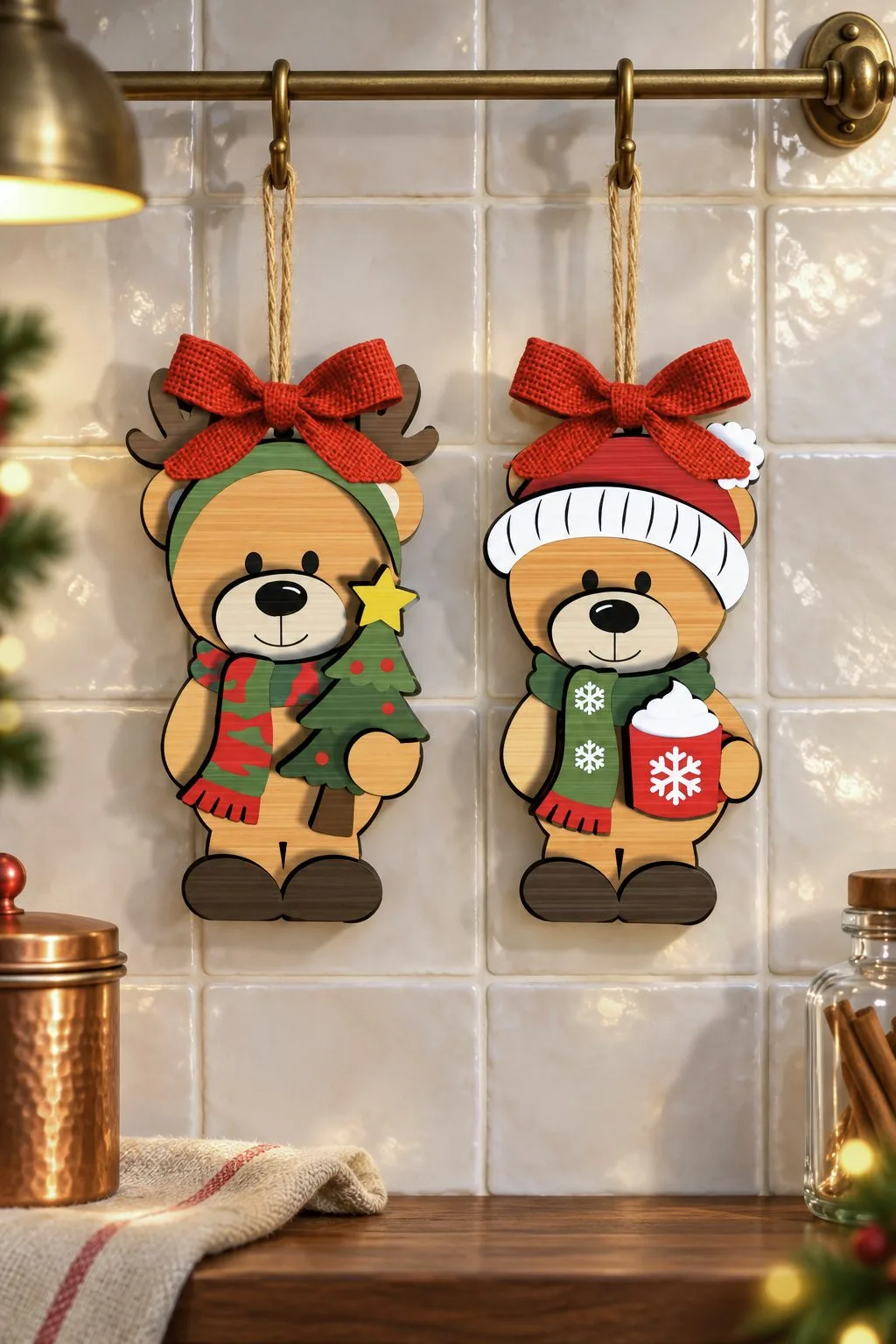 Christmas Ornament Bear Laser Cut File — SVG laser cut file