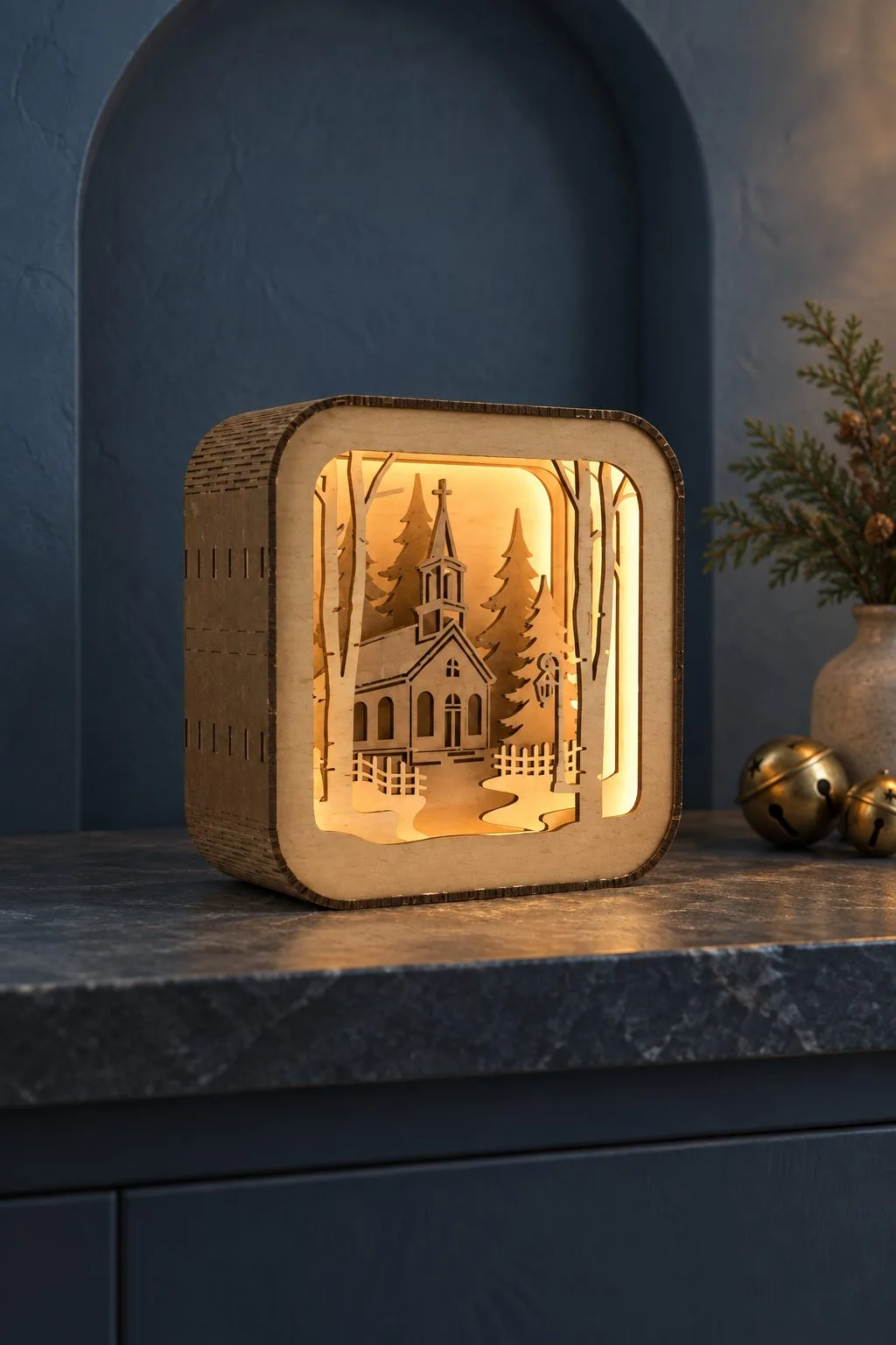 Christmas Shadow Box Lantern Bundle — SVG laser cut file