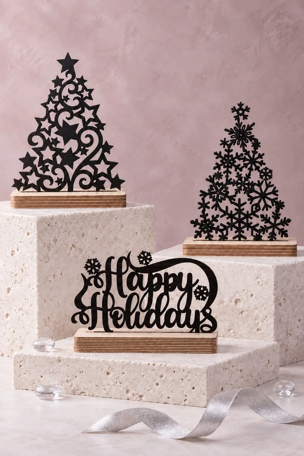 Christmas Stand Decors Bundle Laser Cut — SVG laser cut file