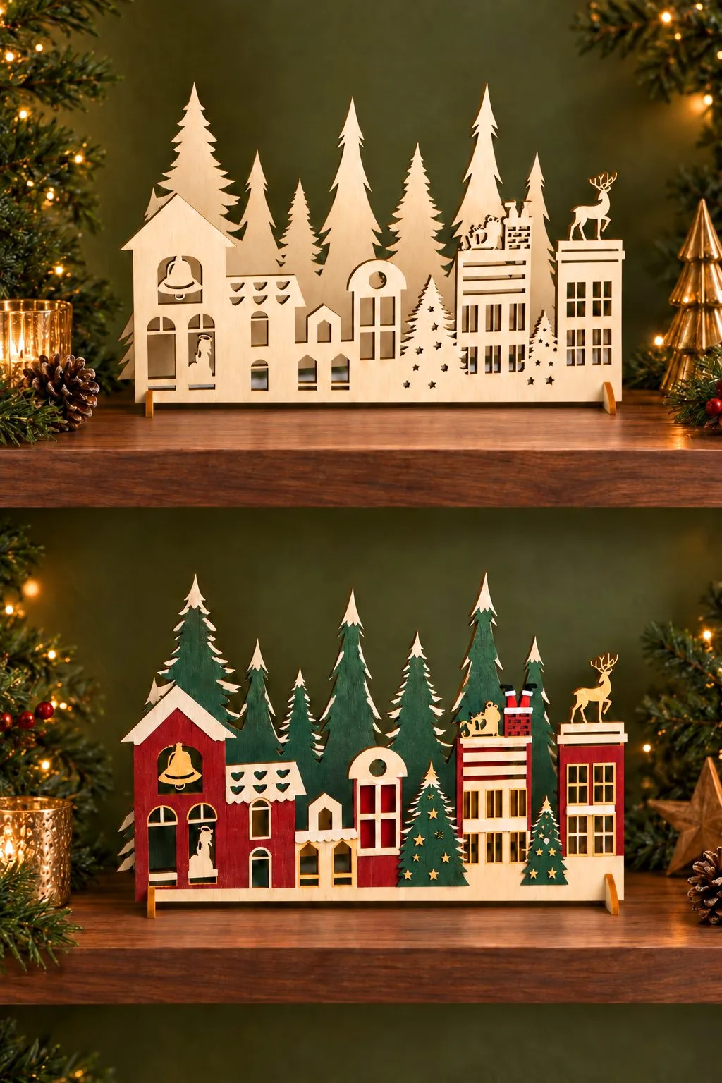 Christmas Village Laser Cut. 3D Decor — SVG laser cut file