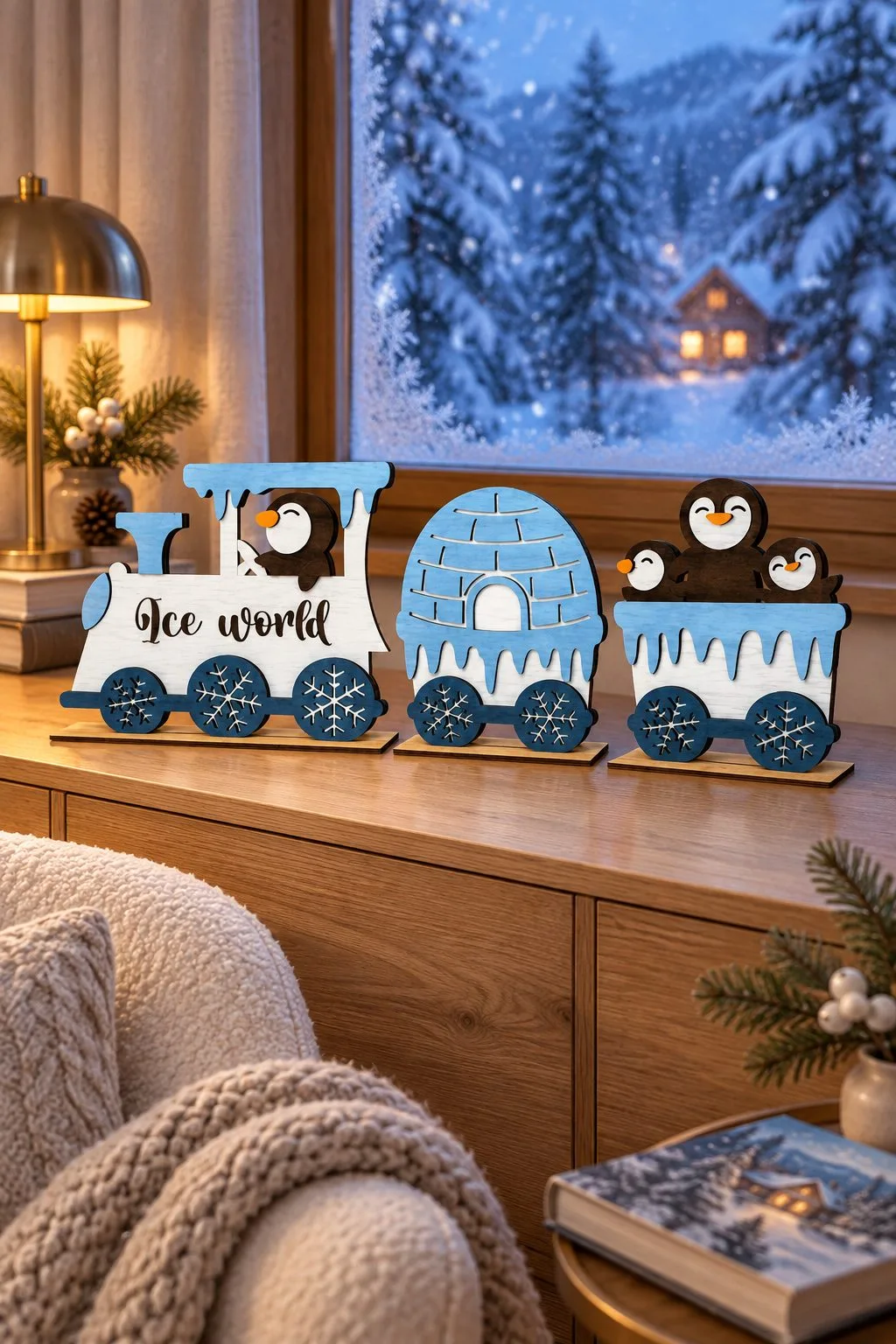 Christmas Wooden Train Laser Cut Design — SVG laser cut file