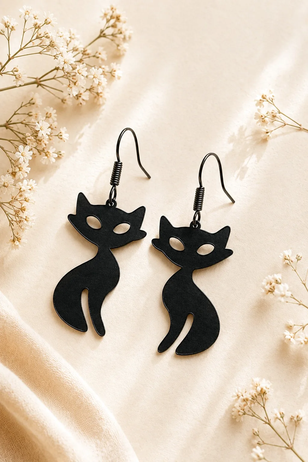 Cute Cat Ghost Earrings Laser Cut — SVG laser cut file