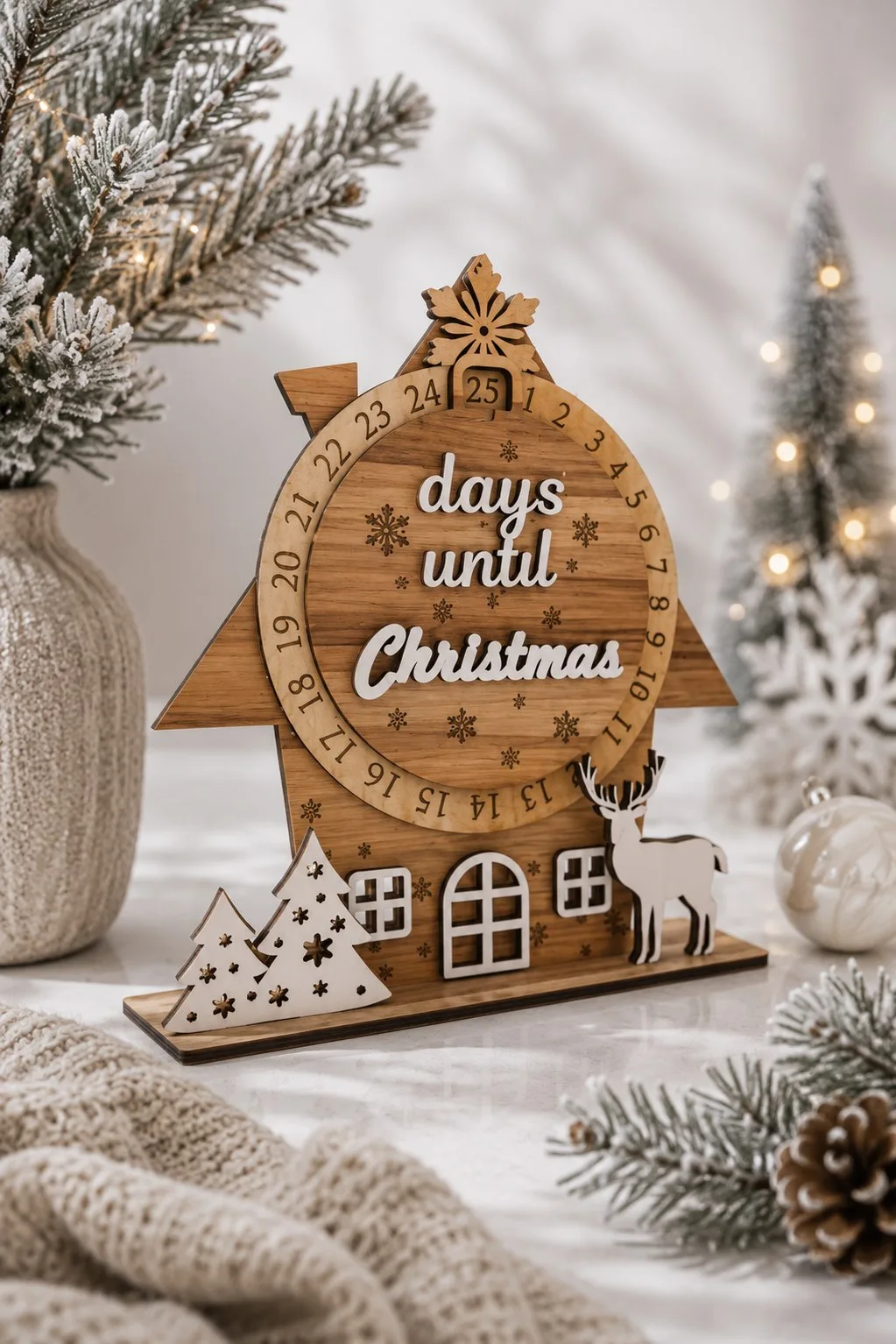 Days Until Christmas Countdown Sign — SVG laser cut file