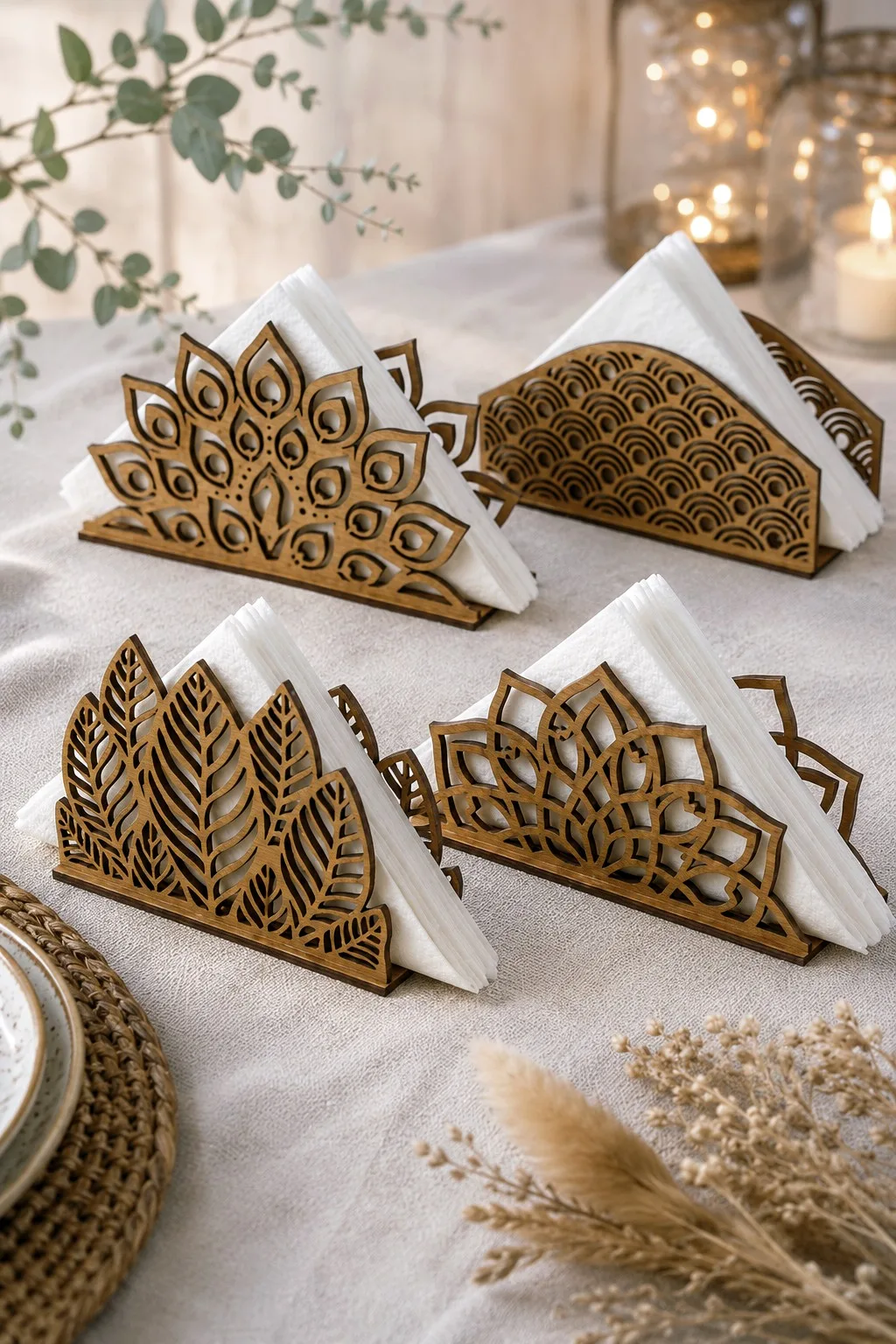 Decorative Napkin Holder Bundle — SVG laser cut file