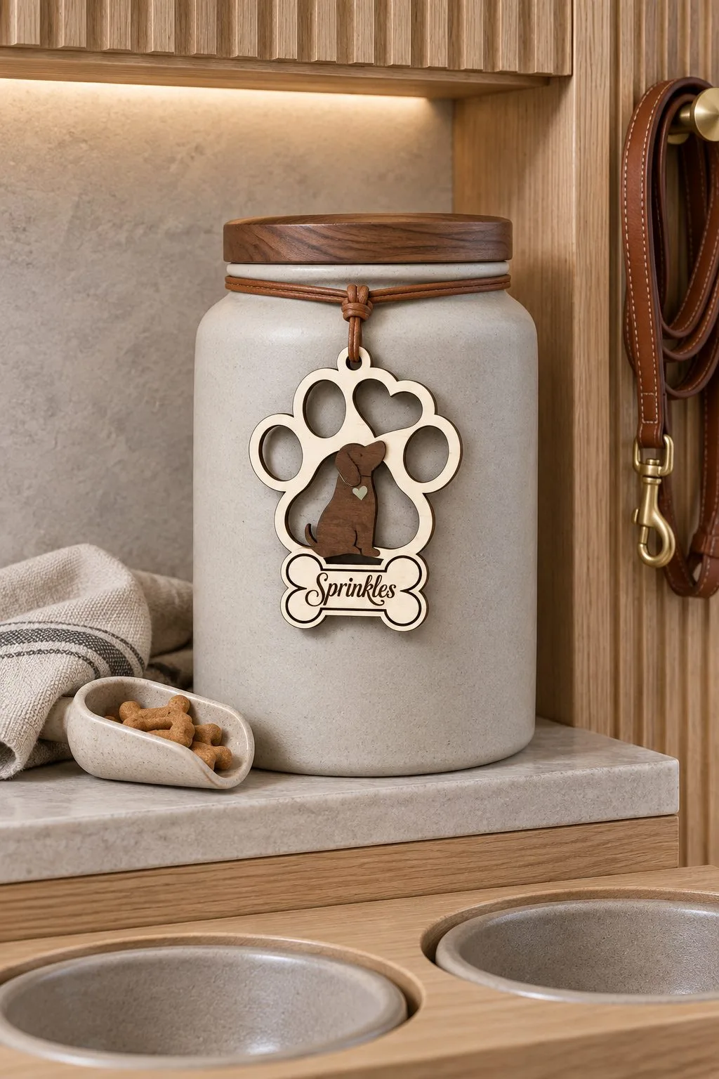 Dog Ornament with Spot for Name — SVG laser cut file
