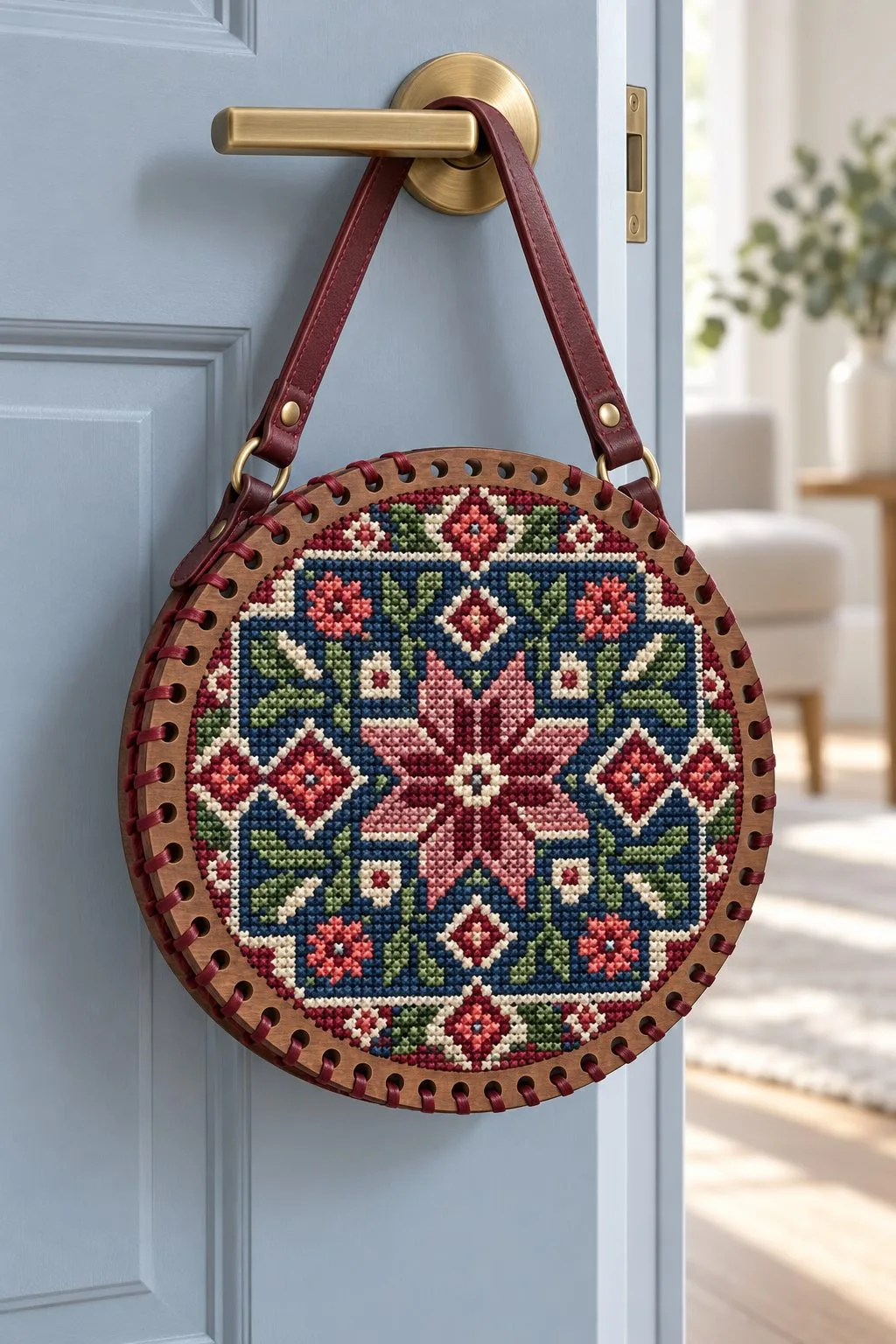 Laser Cut Round Cross Stitch Bag Base — SVG laser cut file