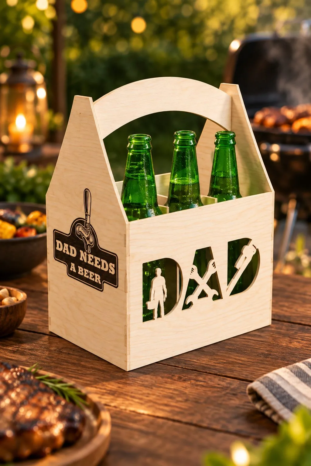 Father's Day Beer Caddy Bundle — SVG laser cut file