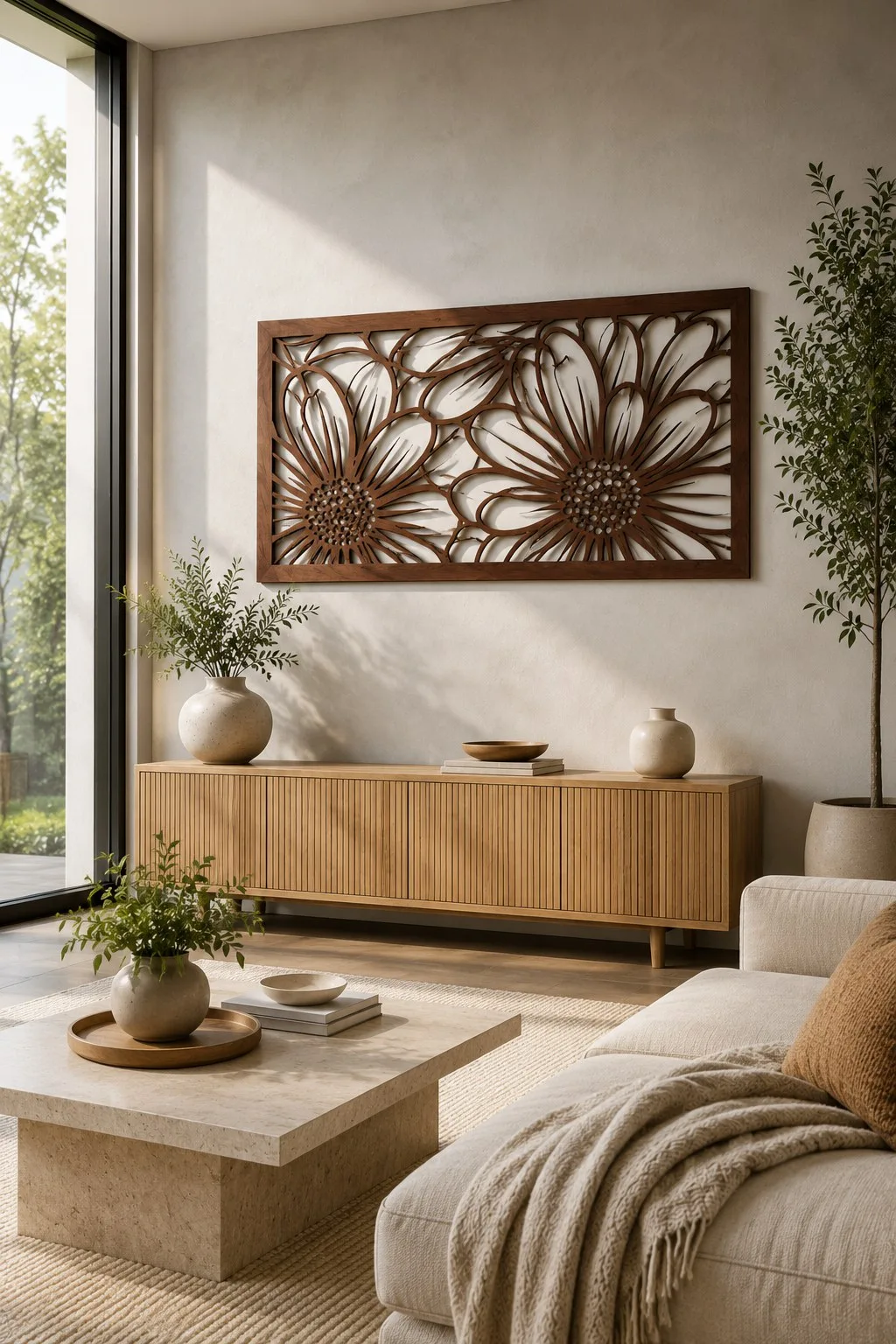 Fretwork Sunflower Wall Panel — SVG laser cut file