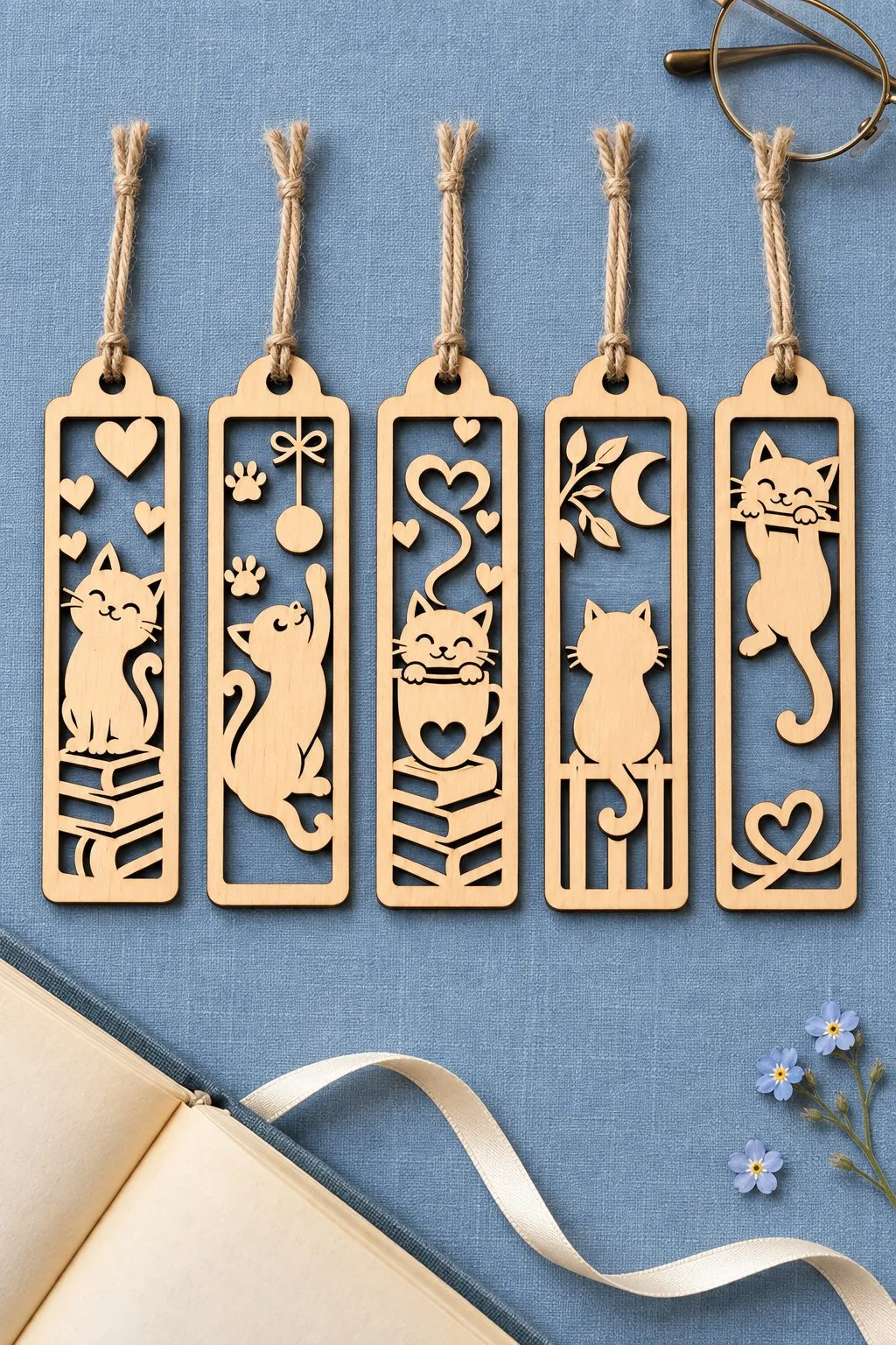Funny Cat Bookmark Laser Cut File — SVG laser cut file