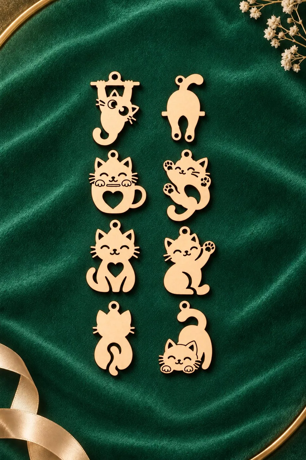 Funny Cat Earrings Laser Cut Bundle — SVG laser cut file