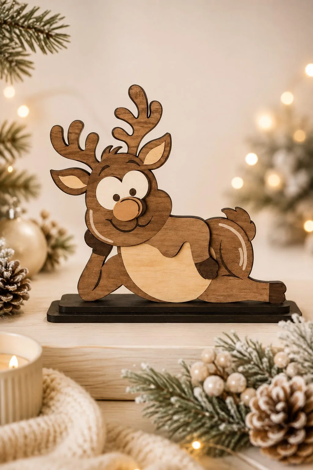 Lounging Reindeer Shelf Sitter — SVG laser cut file