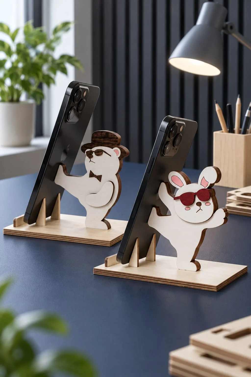 Funny Phone Holders Bundle Laser Cut — SVG laser cut file