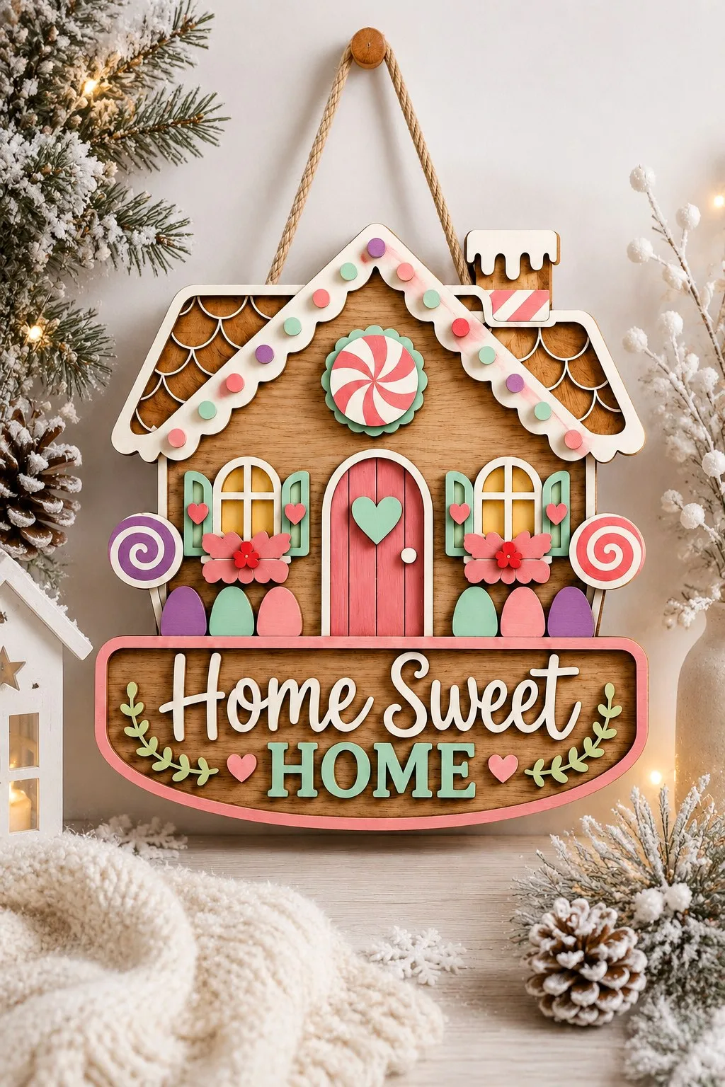 Gingerbread House Door Sign — SVG laser cut file
