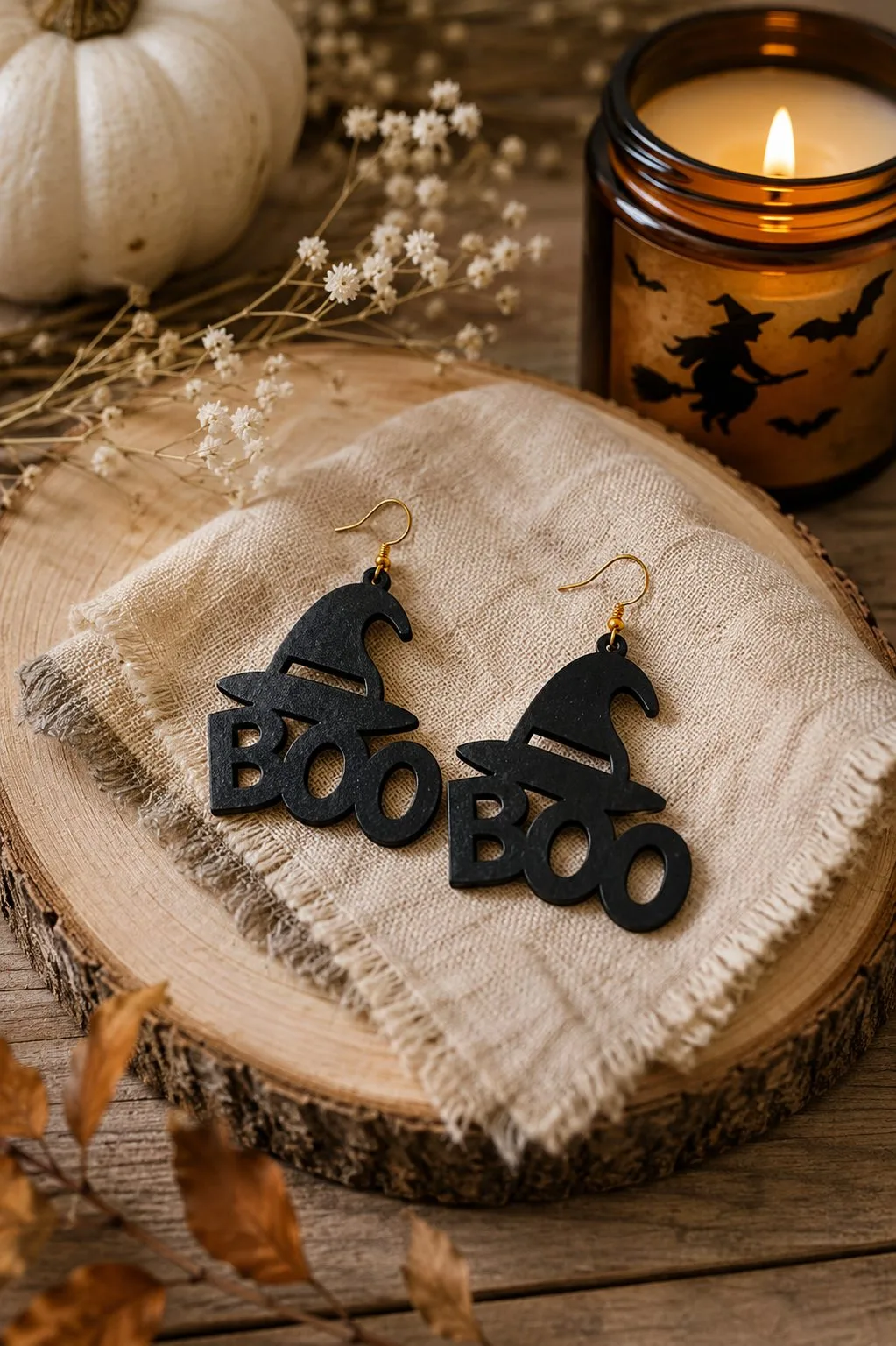 Halloween Boo Earrings — SVG laser cut file