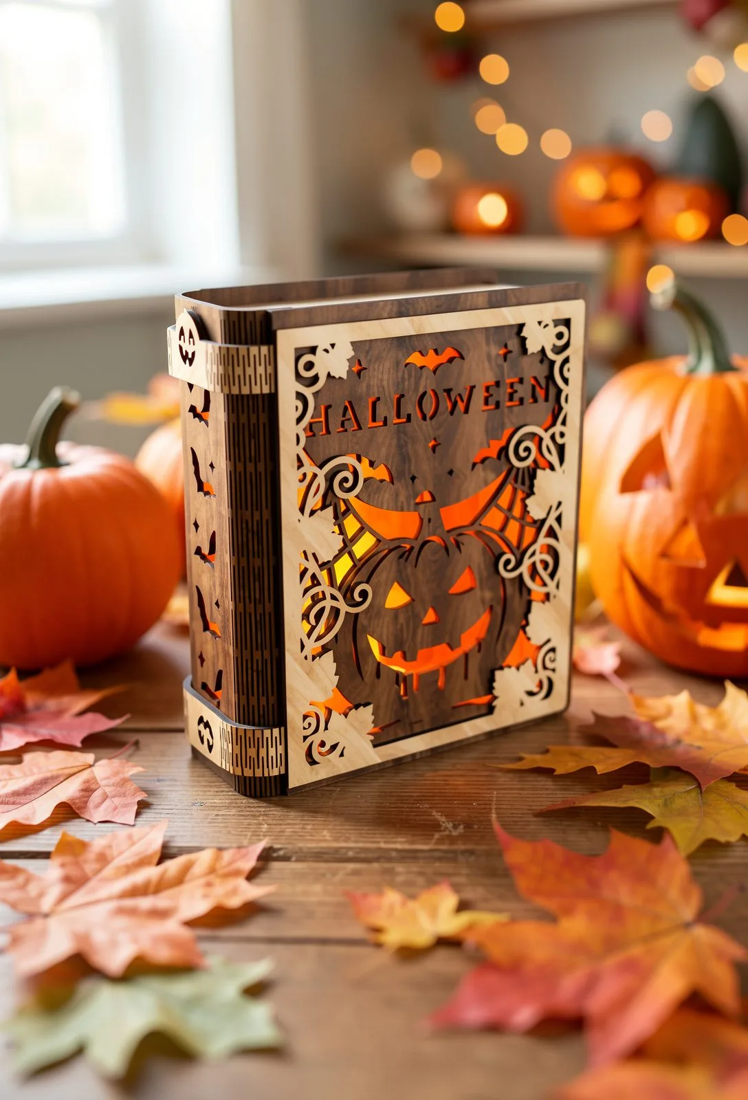 Halloween Book Lantern Night Light — SVG laser cut file