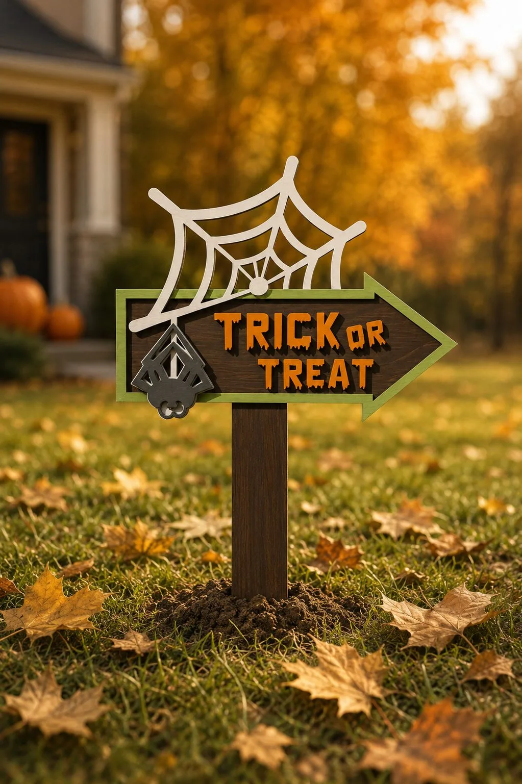 Trick or Treat Yard Sign — SVG laser cut file