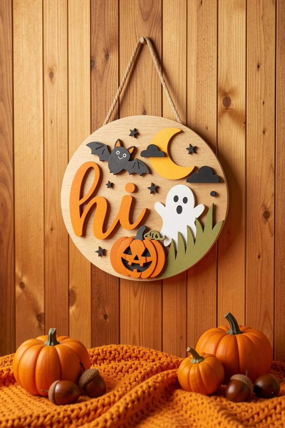 Hi Halloween Door Sign — SVG laser cut file