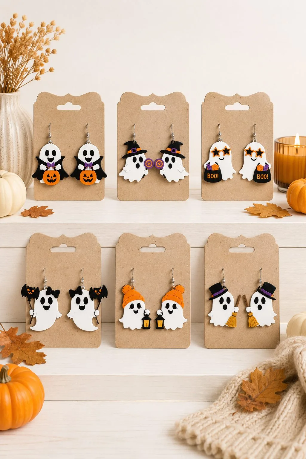 Halloween Ghost Earrings — 6 Styles — SVG laser cut file