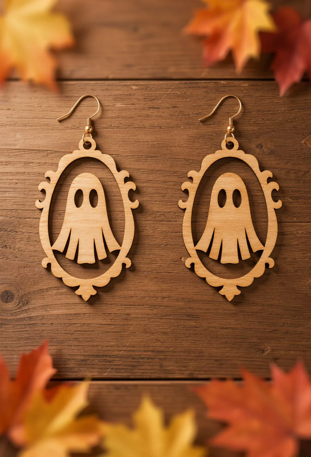Halloween Ghost Frame Earrings Laser Cut — SVG laser cut file