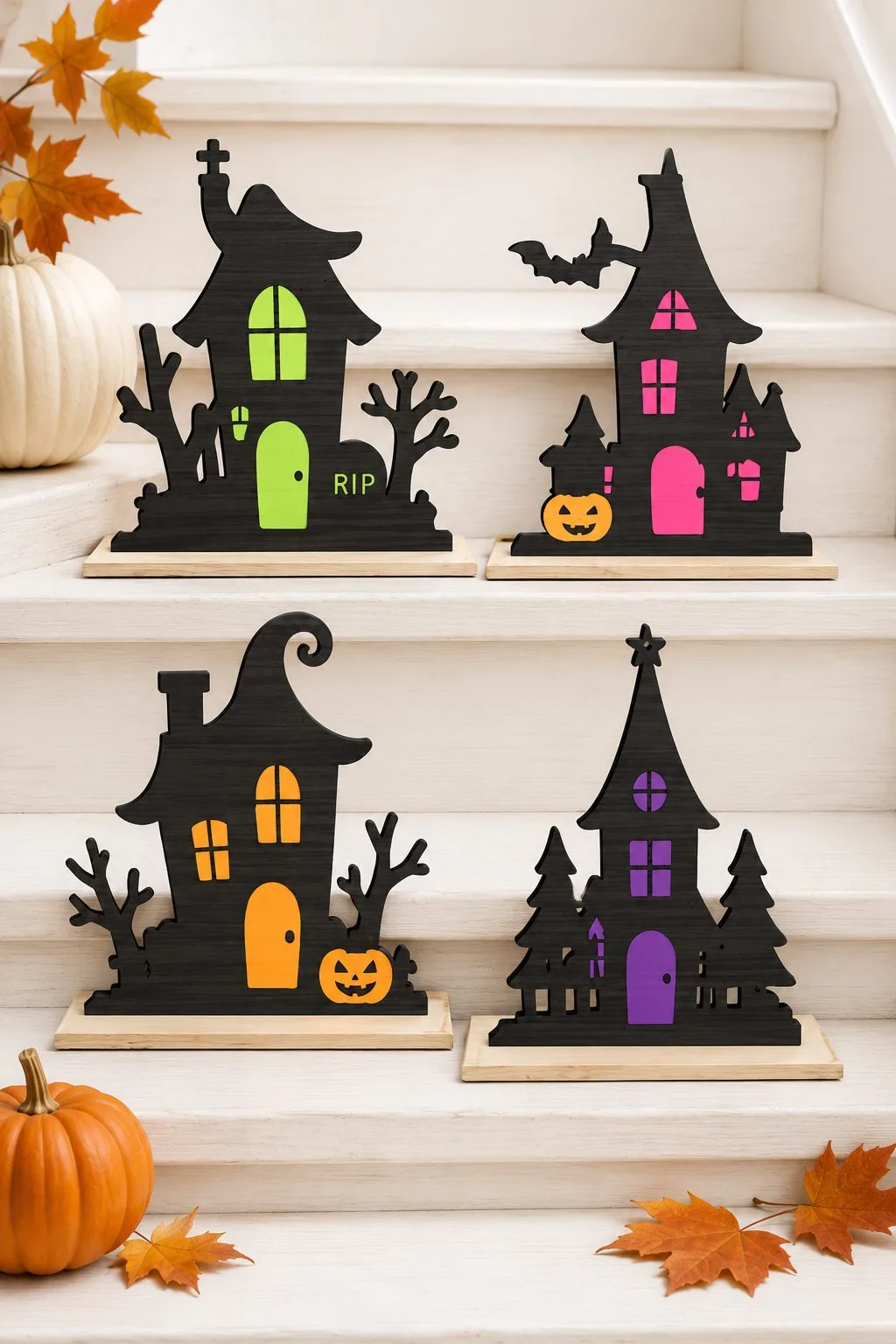 Haunted Cottage Shelf Sitters — SVG laser cut file