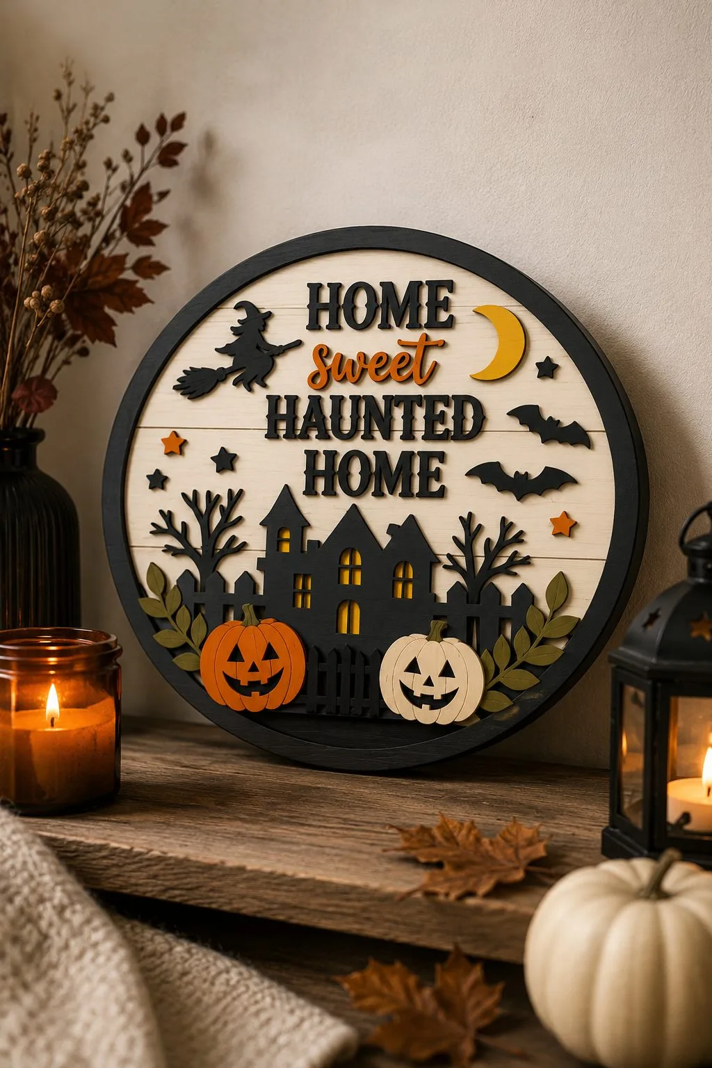 Home Sweet Haunted Home Sign — SVG laser cut file
