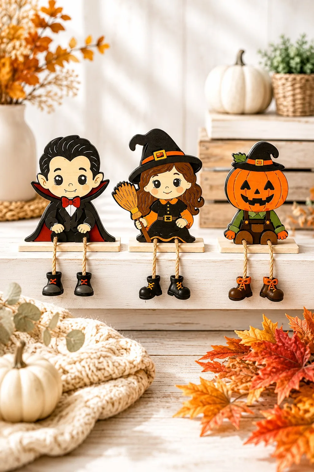 Halloween Shelf Sitters With Dangling Legs — SVG laser cut file