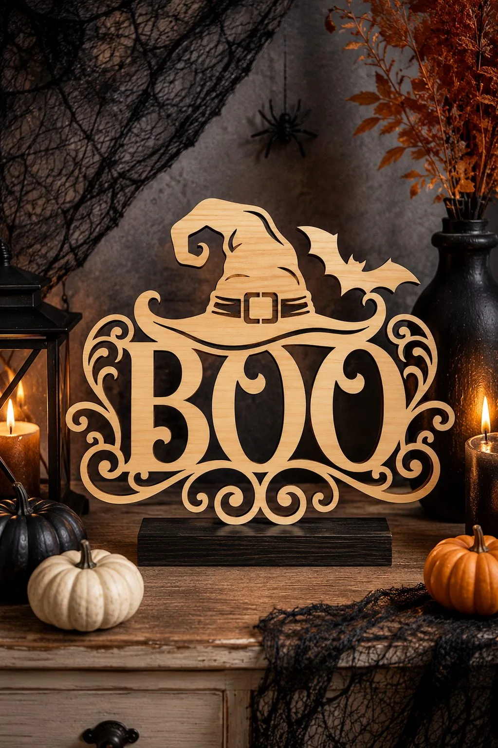 Halloween Witch Hat Boo Laser Cut — SVG laser cut file